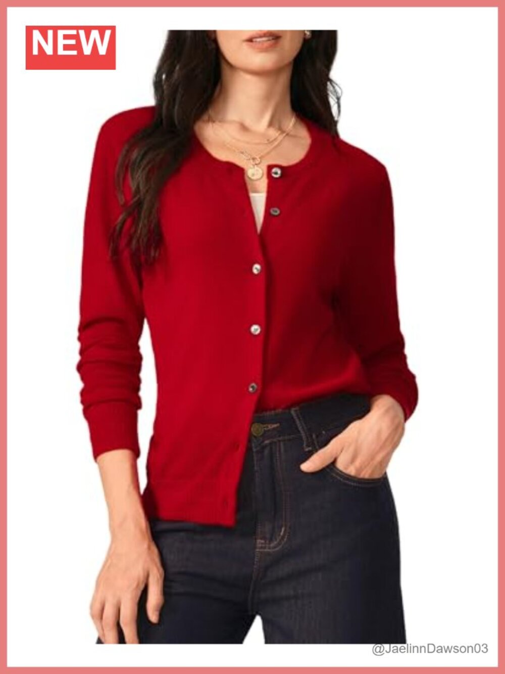 100% Pure Cashmere Cardigan Sweater Machine Washable Button Crew Neck